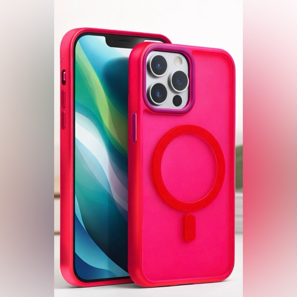 Red MagSafe Compatible Phone Case iPhone 15 Pro Max